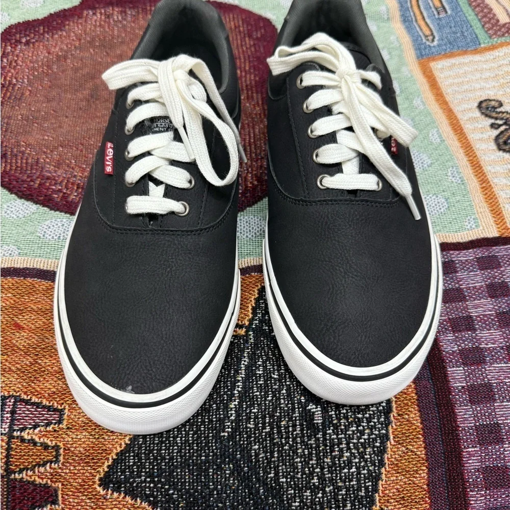 Levi's Men's Black Sneakers with White Accents